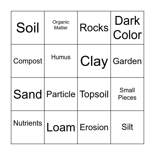 Exploring Soil Bingo Card