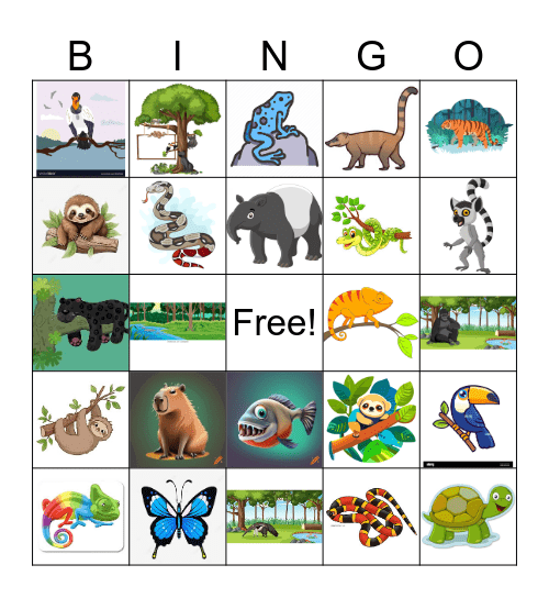 Rainforest BINGO Card