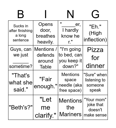 THE LEEEEEACH Bingo Card