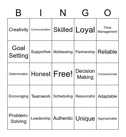 STAR Method Bingo Card