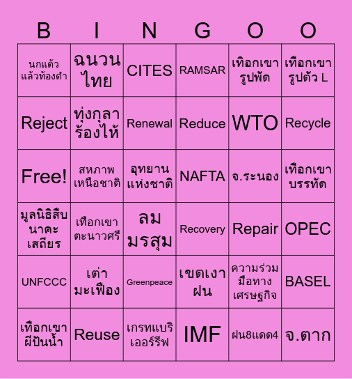 Social Bingo Card