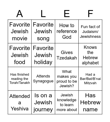 JSA Convo & Bingo Card