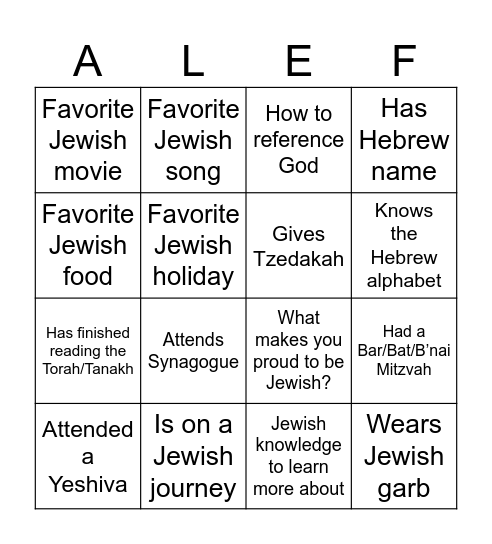 JSA Convo & Bingo Card