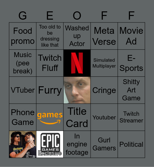 Game Awards (Dark Mode) Bingo Card