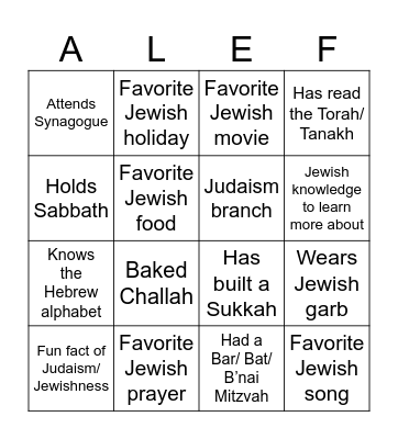 JSA Convo & Bingo Card