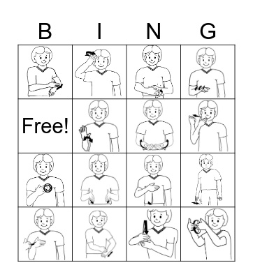 Prep flat handshape bingo Card