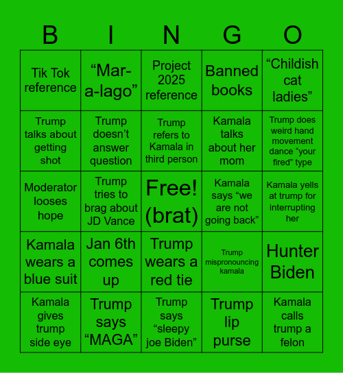 Funky monkey debate bingo Card