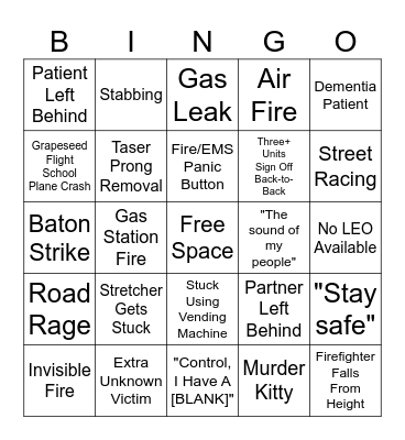 SAFR Bingo Card