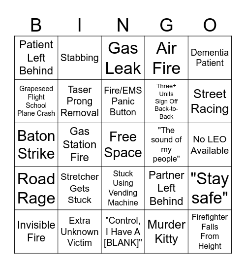 SAFR Bingo Card