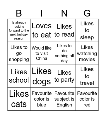 Find Someone Who Bingo Card