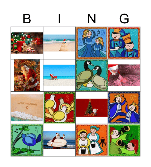 100 til Christmas Bingo Card