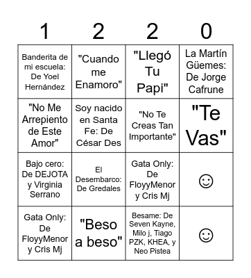 BINGO MUSICAL Bingo Card