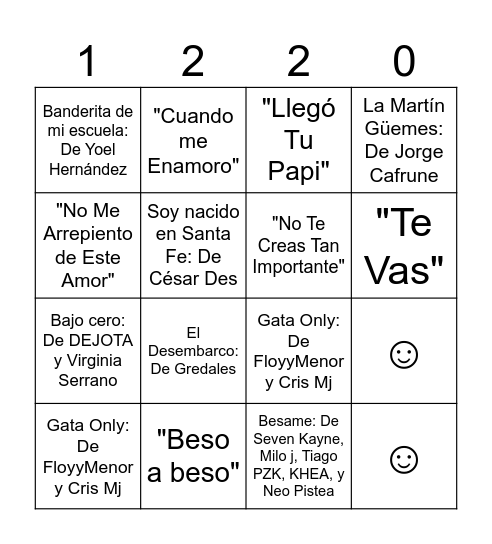 BINGO MUSICAL Bingo Card