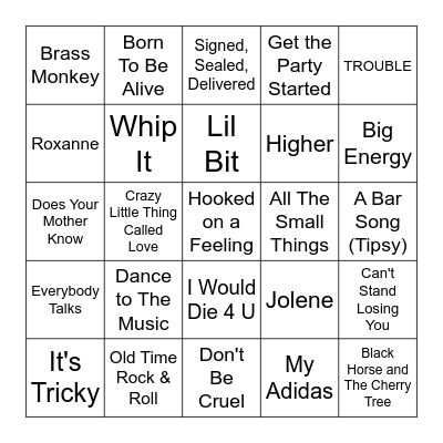 Queens Music Bingo!!! Bingo Card