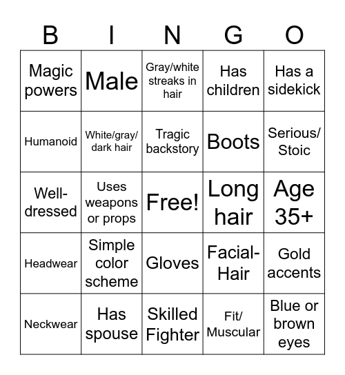 How arkeis-coded is your OC? Bingo Card