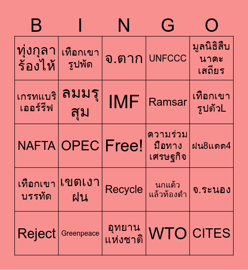 Social Bingo Card