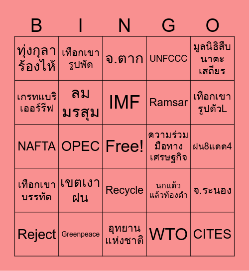 Social Bingo Card