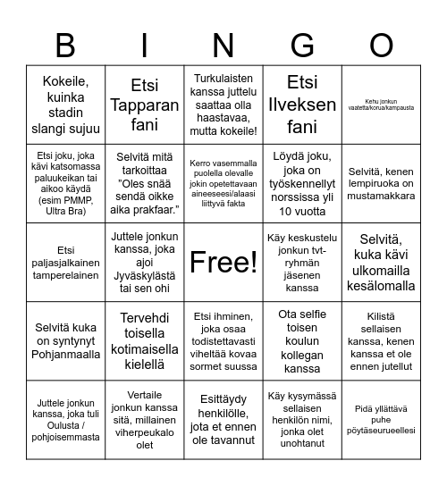 eNorssin syysbingo Card