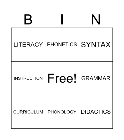 IPA BINGO Card