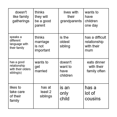 Find somebody who... Bingo Card