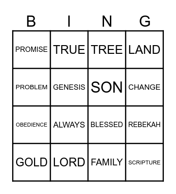 Year 5/6 Scripture Bingo Card