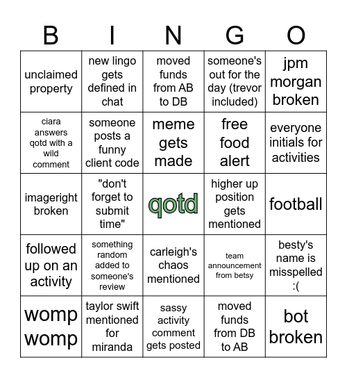 Cash App Cash Money Bingo Card