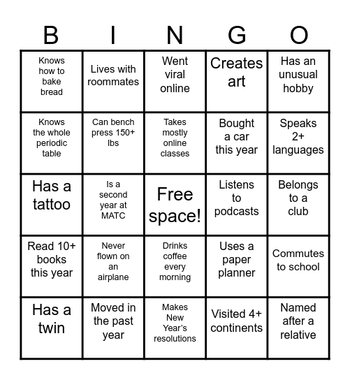 BINGO! Bingo Card