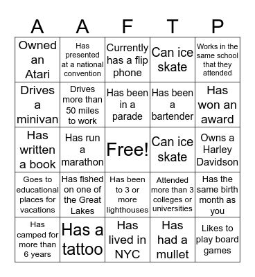 Mingle Bingo Card