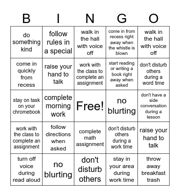 All Day Bingo Card