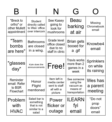 ISMS Bingo Card