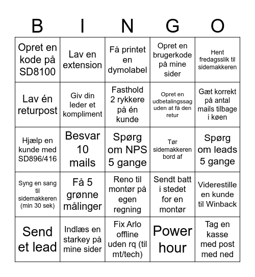 Verisure Banko Bingo Card