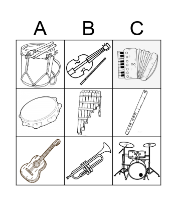 Bingo Musical Bingo Card