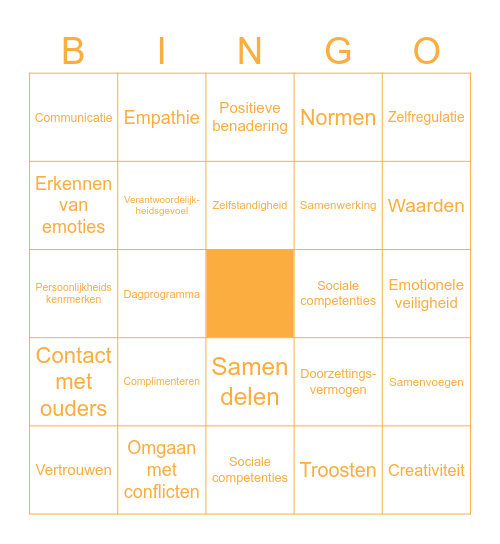 Kinderopvang Engeltjes Bingo Card