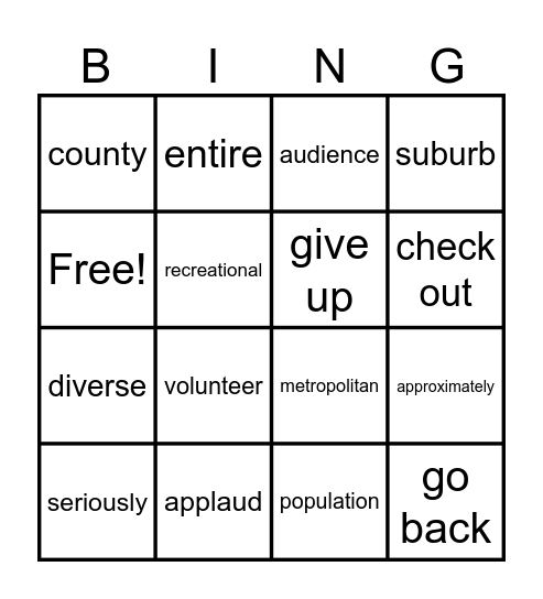 BESL-6 Reading Book, chapter 3 Bingo Card