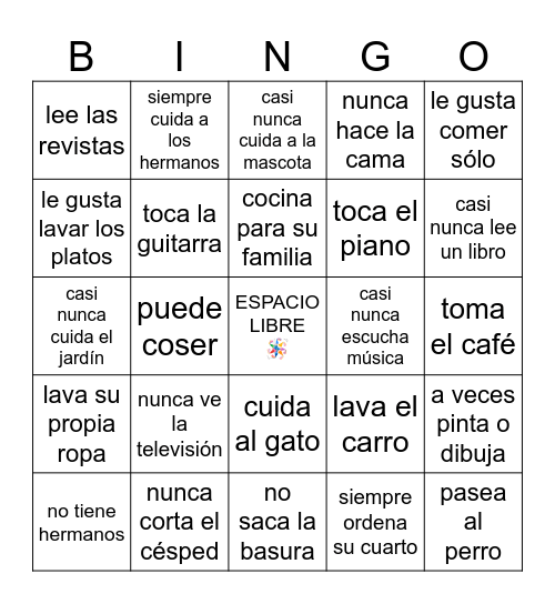 Busca a alguien que... Bingo Card