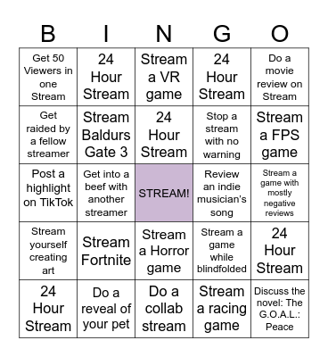 Twitch Bingo Card