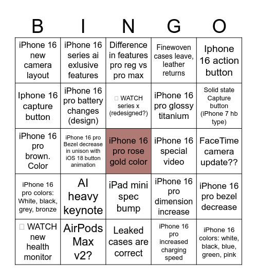 GLOWTIME Event! Bingo Card