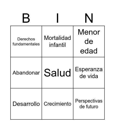 Kinderarmut Bingo Card