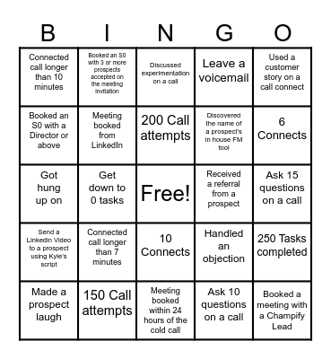 SDR Call Day Bingo Card