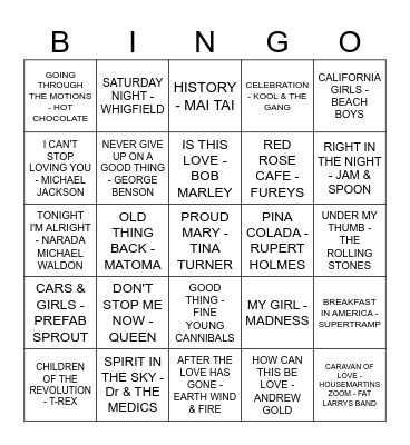 THE BIRD FLANAGAN Bingo Card