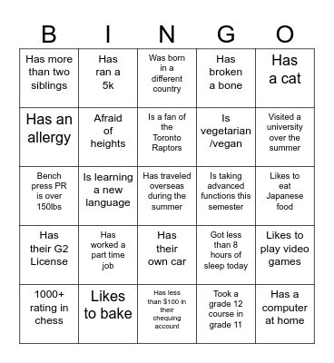 Double Bingo Card