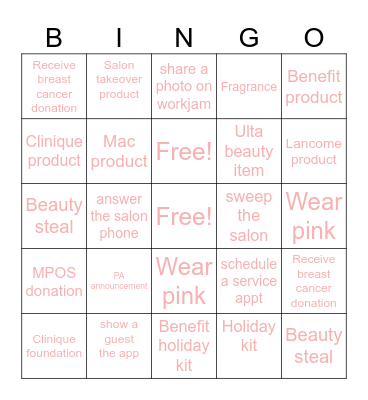 FBL BCRF BINGO 💓 Bingo Card