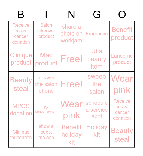 FBL BCRF BINGO 💓 Bingo Card