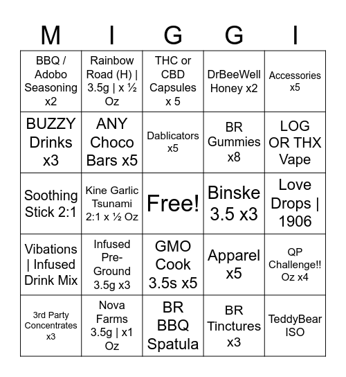 Beastie BINGO 9/6 - 9/13 Bingo Card