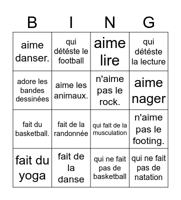 Trouve quelqu'un qui... Bingo Card