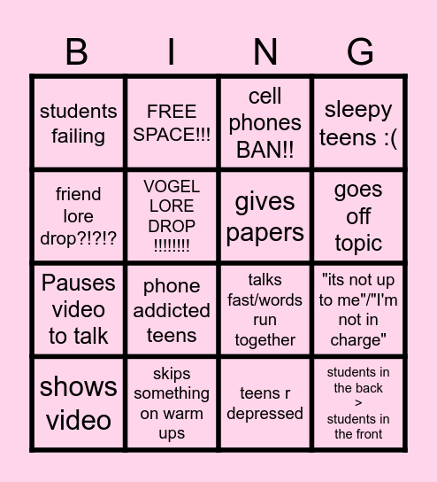 biology bingo!! Bingo Card