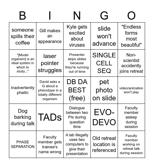 2024 Retreat Bingo Card