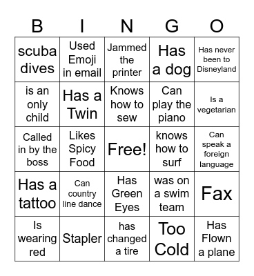 September Seminar Bingo Card