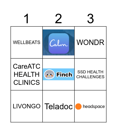 SSD Wellness Resources Bingo Card