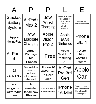 It's Glowtime Bingo Card